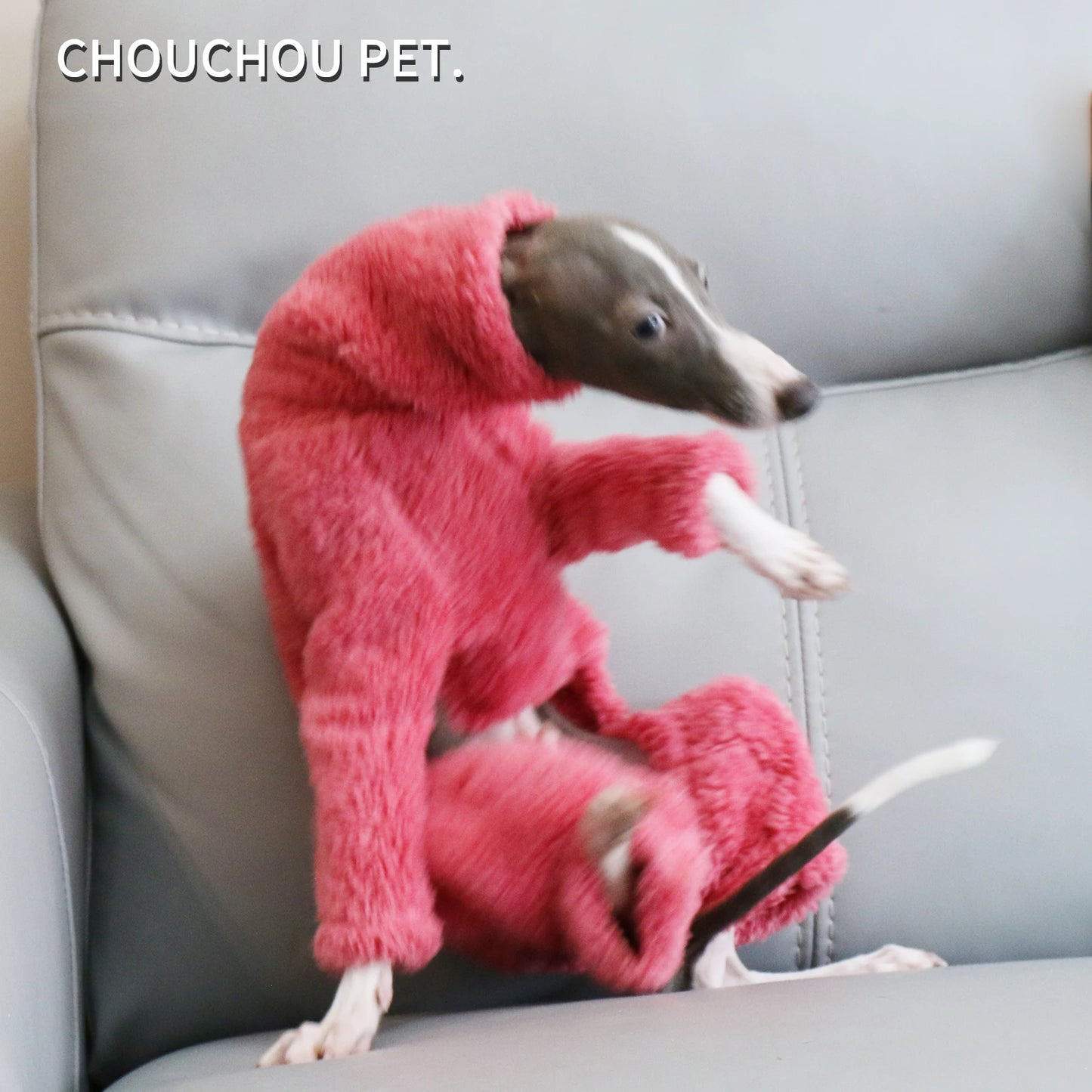 Mono de Terciopelo Rosa Whippet